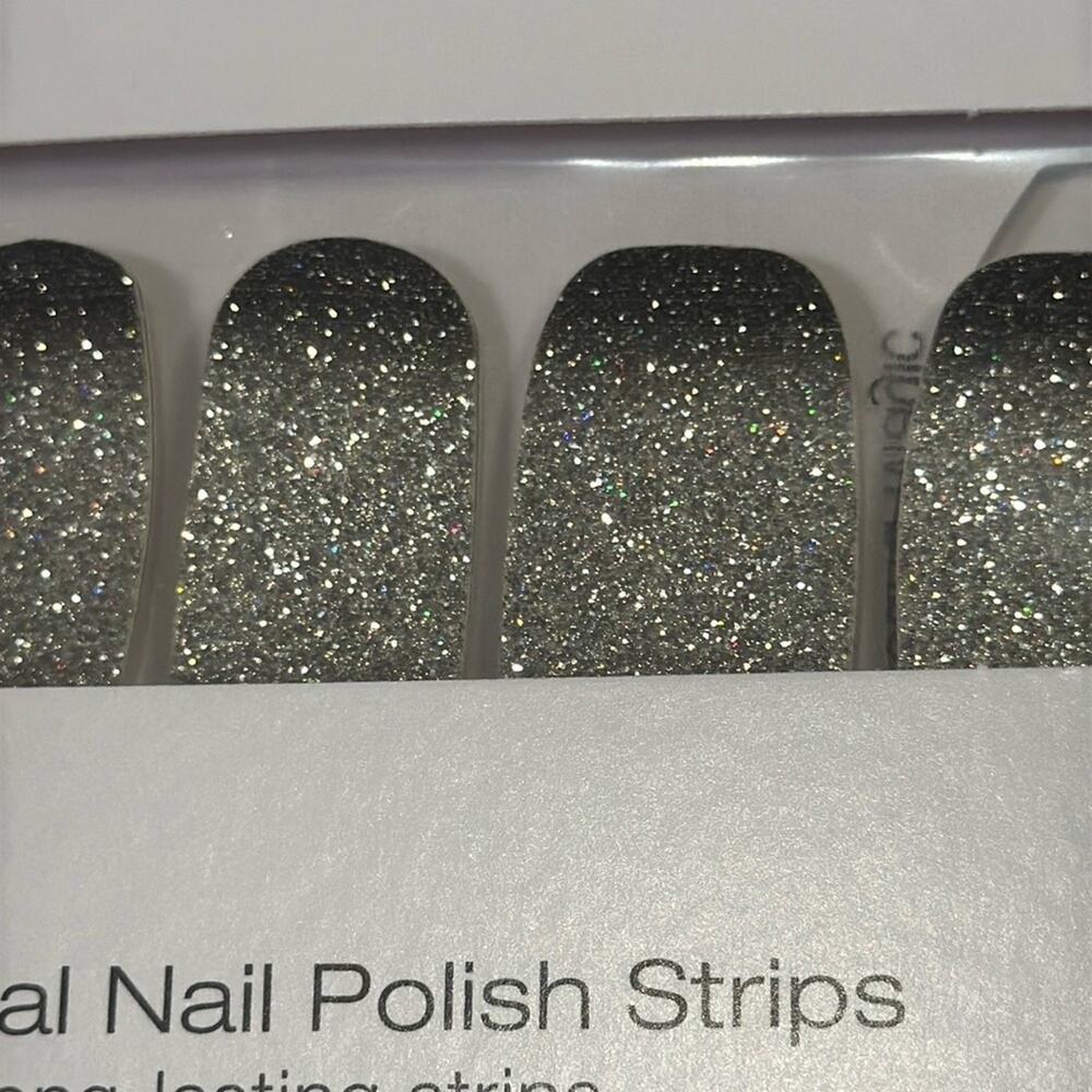 NWT Color Street "Underground Magic" Glitter Nail Strips Silver Black